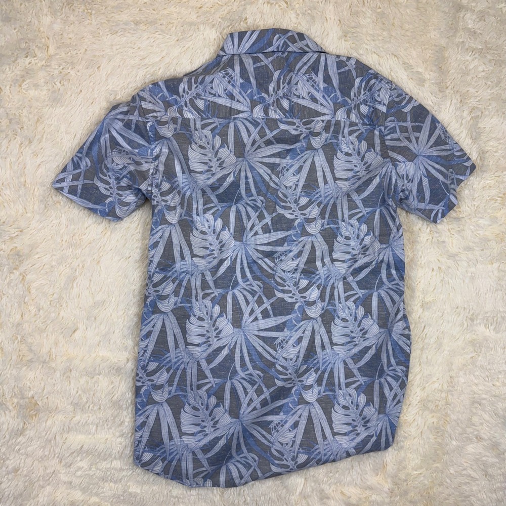 NWOT Travis Mathew Button Down Mens Medium Tropical Palm Leaf Stretch Vacation - Picture 5 of 5